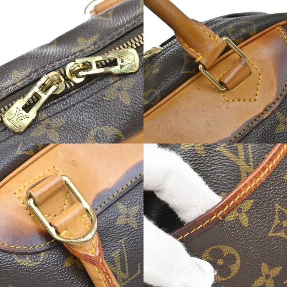 LOUIS VUITTON LV Logo Deauville Hand Bag Monogram Leather Brown - Picture 14 of 15